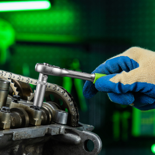 Ключ-трещотка 1/4", 45 зубьев, с быстрым сбросом, матовый хром Сибртех купить в Москве с доставкой по всей России | ProtosMarket.ru