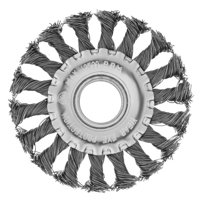 Щетка для УШМ 100 мм, посадка 22.2 мм, плоская, крученая проволока 0.5 мм Matrix по ценам производителя в Санкт-Петербурге с доставкой по всей России