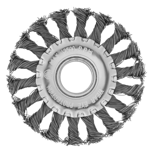 Щетка для УШМ 100 мм, посадка 22.2 мм, плоская, крученая проволока 0.5 мм Matrix по ценам производителя в Санкт-Петербурге с доставкой по всей России