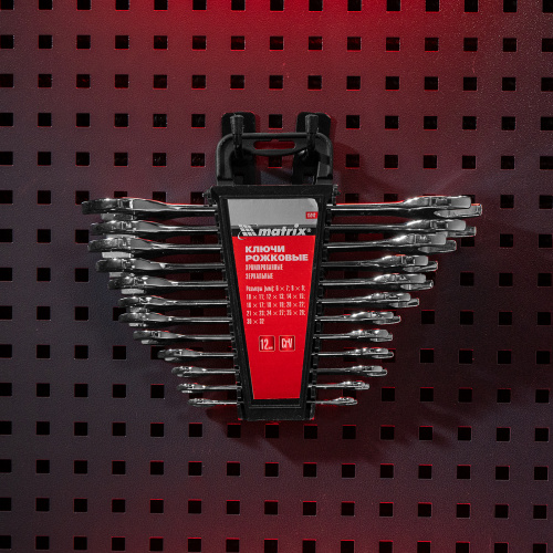 Набор ключей рожковых 12 шт, (6-32мм) CrV, EllipticaL зеркальное хромирование Matrix купить в Москве с доставкой по всей России | ProtosMarket.ru