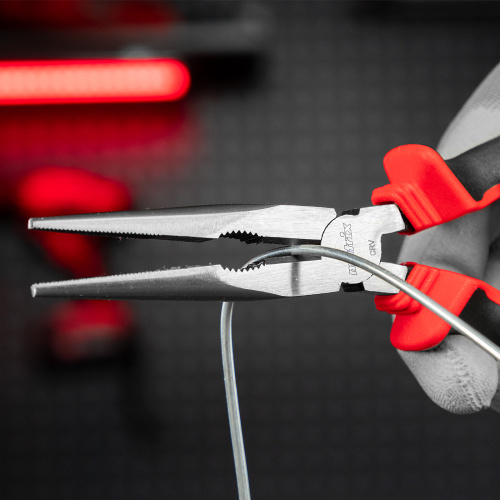 Длинногубцы прямые, 200 мм, хром-ванадий, двухкомпонентные рукоятки Matrix по ценам производителя в Санкт-Петербурге с доставкой по всей России