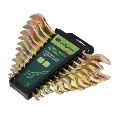 Набор ключей рожковых 6-32 мм, 12 шт, желтый цинк Сибртех по ценам производителя в Санкт-Петербурге с доставкой по всей России