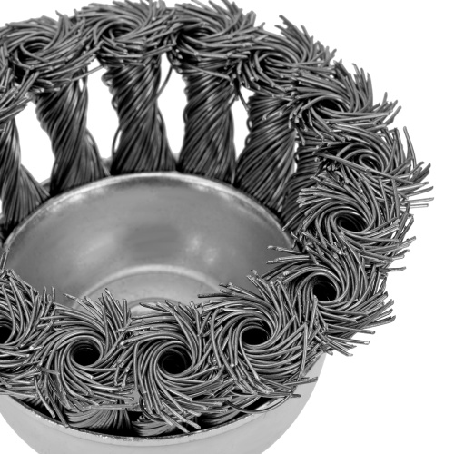 Щетка для дрели, 75 мм, "чашка" со шпилькой, крученая металлическая проволока Matrix по ценам производителя в Санкт-Петербурге с доставкой по всей России