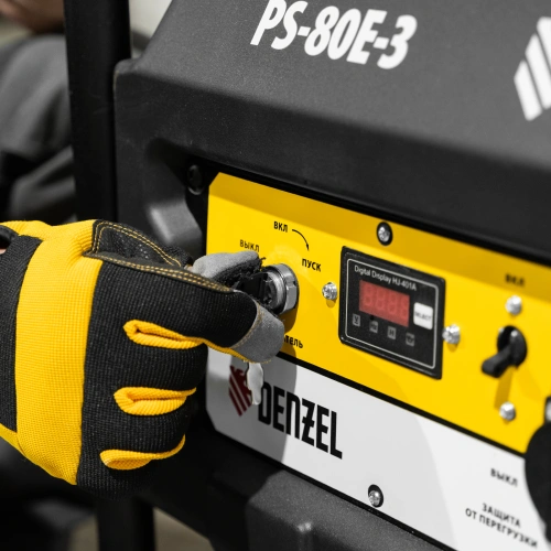 Генератор бензиновый PS 80 E-3, 6.6 кВт, 400 В, 25 л, электростартер Denzel по ценам производителя в Санкт-Петербурге с доставкой по всей России