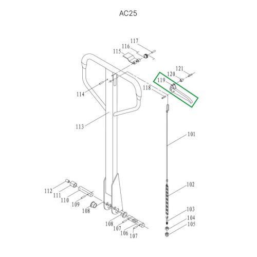 Рычаг управления режимом работы для гидравлических тележек AC25 по ценам производителя в Санкт-Петербурге с доставкой по всей России