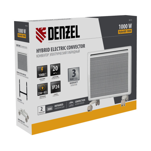 Конвектор гибридный электрический HybridX-1000, ИК нагреватель, цифровой термостат Denzel по ценам производителя в Санкт-Петербурге с доставкой по всей России