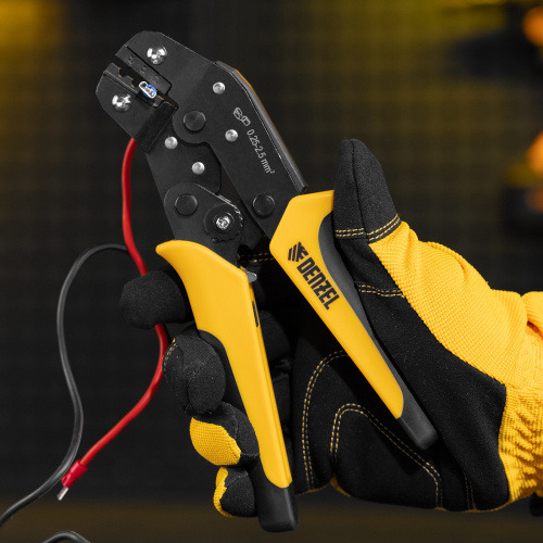 Клещи для обжима неизолированных наконечников НК и НВ, разъемов РП, 0,25 - 2,5 мм2 Denzel купить в Москве с доставкой по всей России | ProtosMarket.ru