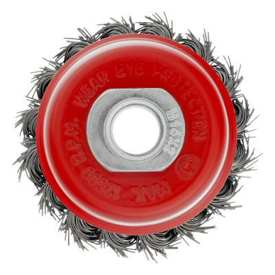 Щетка для УШМ, 65 мм, М14, "чашка", крученая проволока 0.5 мм Matrix по ценам производителя в Санкт-Петербурге с доставкой по всей России