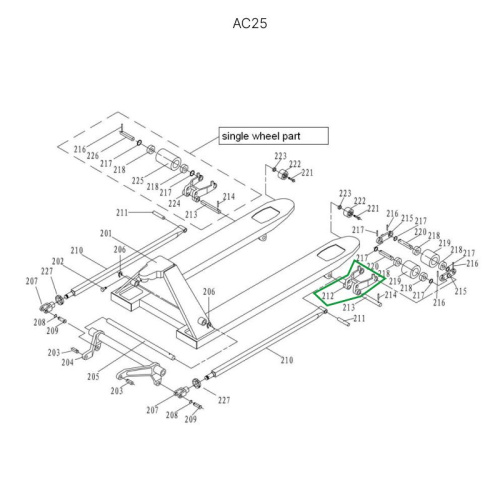 Рычаг силового блока для гидравлических тележек AC25 по ценам производителя в Санкт-Петербурге с доставкой по всей России