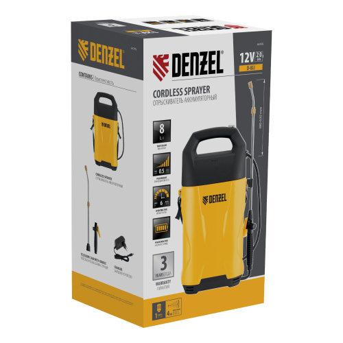 Опрыскиватель аккумуляторный D-8LI, 8 л, 12 В, 2 Ач Denzel по ценам производителя в Санкт-Петербурге с доставкой по всей России