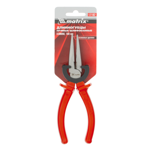 Длинногубцы прямые Econom, 160 мм, шлифованные, пластмассовые рукоятки Matrix купить в Москве с доставкой по всей России | ProtosMarket.ru