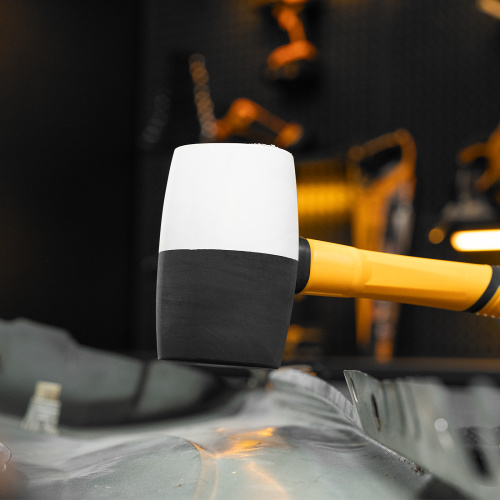 Киянка резиновая, 225 г, черно-белая, фибергласовая рукоятка c TPR покрытием Denzel купить в Москве с доставкой по всей России | ProtosMarket.ru