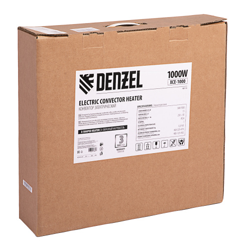 Конвектор электрический XCE-1000, 230 В, 1000 Вт, X-образный нагреватель Denzel по ценам производителя в Санкт-Петербурге с доставкой по всей России