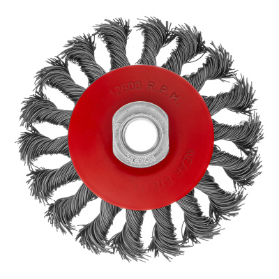 Щетка для УШМ, 100 мм, М14, "тарелка", крученая проволока 0.5 мм Matrix по ценам производителя в Санкт-Петербурге с доставкой по всей России