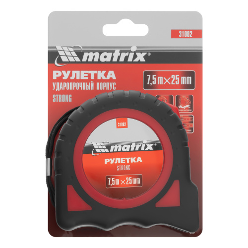 Рулетка Strong,7,5 м х 25 мм,обрезиненный корпус Matrix по ценам производителя в Санкт-Петербурге с доставкой по всей России