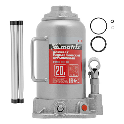 Домкрат гидравлический бутылочный, 20 т, высота подъема 242-452 мм Matrix купить в Москве с доставкой по всей России | ProtosMarket.ru