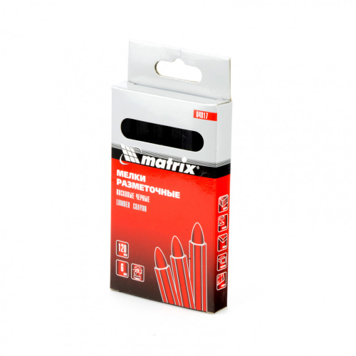 Мелки разметочные восковые черные, 120 мм, коробка 6 шт Matrix купить в Москве с доставкой по всей России | ProtosMarket.ru
