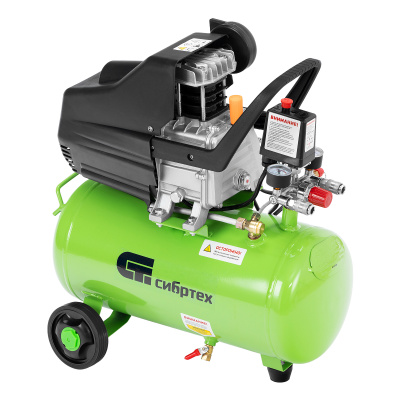 Компрессор с набором КК-1500/24 ПЛЮС, 1.5 кВт, 198 л/мин, 24 л, прямой привод, масляный Сибртех по ценам производителя в Санкт-Петербурге с доставкой по всей России