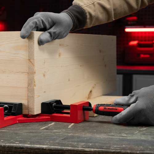 Струбцина угловая, быстрозажимная, 65/65 мм, двухкомпонентные обрезиненные рукоятки Matrix купить в Москве с доставкой по всей России | ProtosMarket.ru