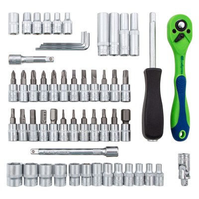 Набор инструментов 56 предметов, CrV, 1/4" Сибртех купить в Москве с доставкой по всей России | ProtosMarket.ru