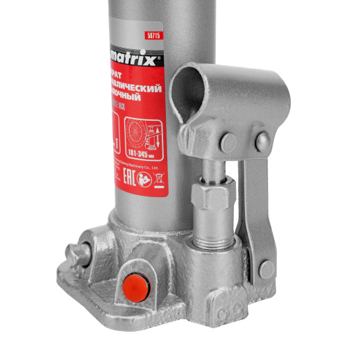 Домкрат гидравлический бутылочный, 2 т, высота подъема 181-345 мм Matrix по ценам производителя в Санкт-Петербурге с доставкой по всей России