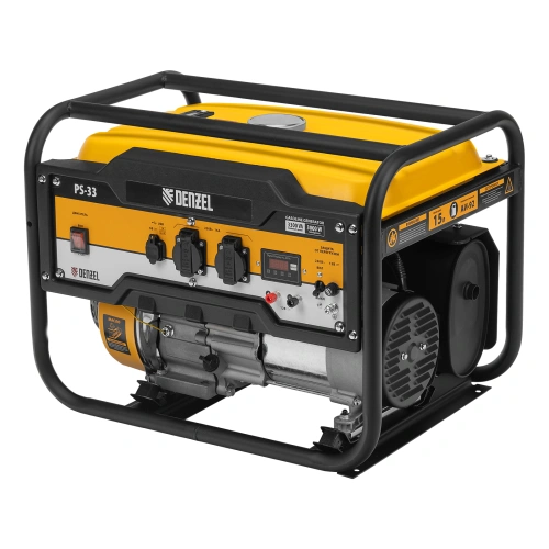 Генератор бензиновый PS 33, 3.3 кВт, 230 В, 15 л, ручной стартер Denzel по ценам производителя в Санкт-Петербурге с доставкой по всей России