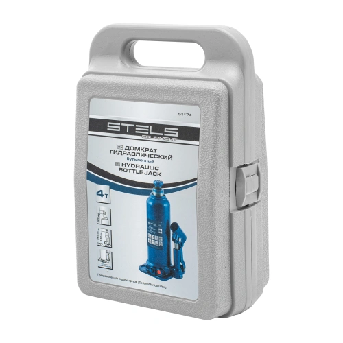 Домкрат гидравлический бутылочный, 4 т, h подъема 188-363 мм, в пластиковом кейсе Stels по ценам производителя в Санкт-Петербурге с доставкой по всей России