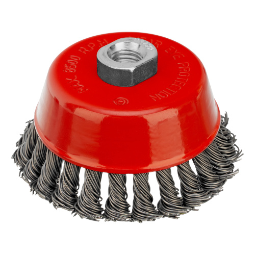 Щетка для УШМ, 100 мм, М14, "чашка", крученая проволока 0.8 мм Matrix по ценам производителя в Санкт-Петербурге с доставкой по всей России