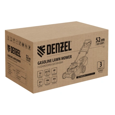 Газонокосилка бензиновая GLD-520SP, 196 куб.см, ширина 52 см, привод, 7 уровней,травосборник 60 л Denzel купить в Москве с доставкой по всей России | ProtosMarket.ru