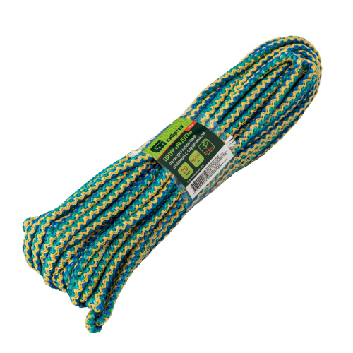 Шнур вязаный полипропиленовый с серд."Радуга", 6 мм, L 20 м, Сибртех по ценам производителя в Санкт-Петербурге с доставкой по всей России