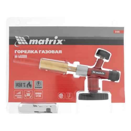 Профессиональная горелка на газовый баллон, пьезоподжиг, металлический корпус Matrix купить в Москве с доставкой по всей России | ProtosMarket.ru