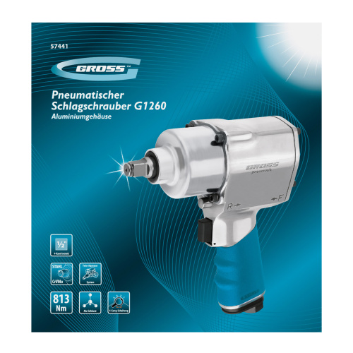 Гайковерт пневматический ударный G1260,1/2, Twin Hammer, 813Нм, 7000 об/мин Gross купить в Москве с доставкой по всей России | ProtosMarket.ru