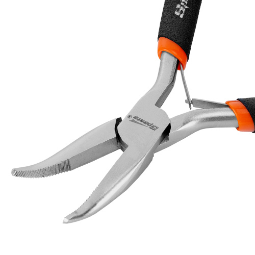 Длинногубцы изогнутые Mini, 130 мм, никелированные, авторазжим Sparta купить в Москве с доставкой по всей России | ProtosMarket.ru