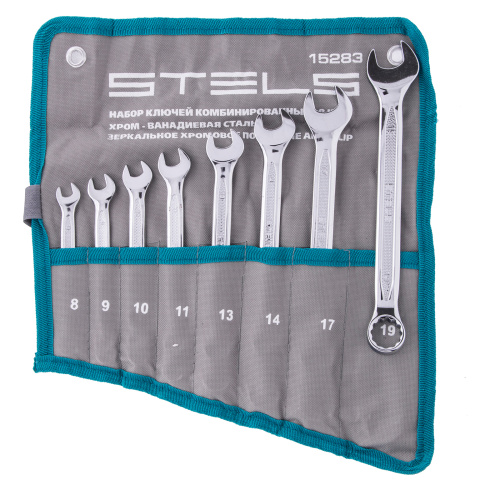 Набор ключей комбинированных 8 шт, 8-19 мм,  антислип Stels купить в Москве с доставкой по всей России | ProtosMarket.ru