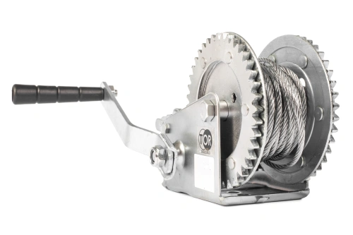 Лебедка ручная барабанная  с тросом 1000кг  20м оцинкованная TOR LHW по ценам производителя в Санкт-Петербурге с доставкой по всей России