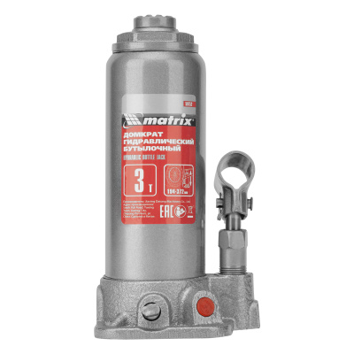 Домкрат гидравлический бутылочный, 3 т, высота подъема 194-372 мм, в пластиковый кейсе Matrix купить в Москве с доставкой по всей России | ProtosMarket.ru