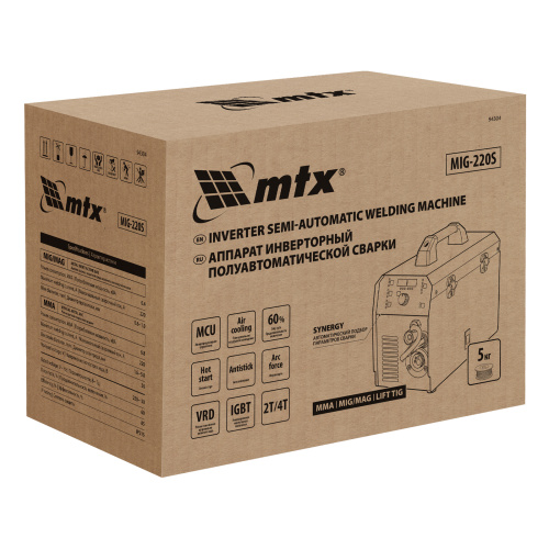 Аппарат инвертор. полуавтомат. cварки MIG-220S, 220A, ПВ 60%, катушка 5 кг MTX по ценам производителя в Санкт-Петербурге с доставкой по всей России