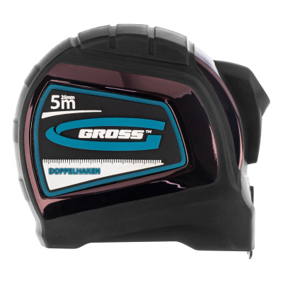 Рулетка "Doppelhaken",5 м x 25 мм,двухсторонний зацеп,Нейлон,двусторонняя шкала,автоматическая фиксация Gross по ценам производителя в Санкт-Петербурге с доставкой по всей России