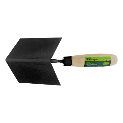 Кельма угловая, 110 х 75 х 75 мм, стальная, для внутренних углов, буковая ручка Сибртех купить в Москве с доставкой по всей России | ProtosMarket.ru