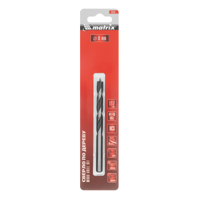 Сверло по дереву, 8 x 117 мм, цилиндрический хвостовик Matrix купить в Москве с доставкой по всей России | ProtosMarket.ru