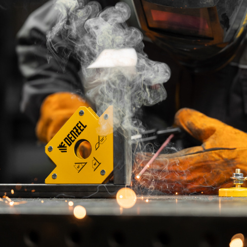 Фиксатор магнитный для сварочных работ, усилие 50 Lb Denzel по ценам производителя в Санкт-Петербурге с доставкой по всей России