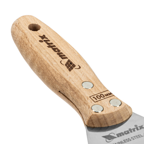 Шпательная лопатка из нержавеющей стали, 100 мм, буковая рукоятка, EFP Matrix купить в Москве с доставкой по всей России | ProtosMarket.ru