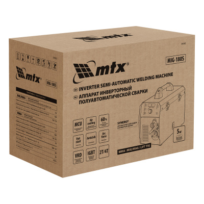 Аппарат инвертор. полуавтомат. cварки MIG-180S, 180A, ПВ 60%, катушка 5 кг MTX купить в Москве с доставкой по всей России | ProtosMarket.ru