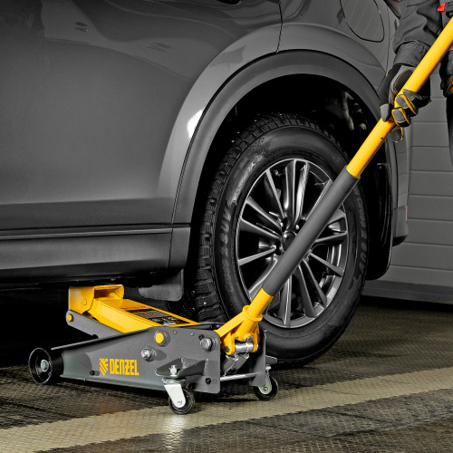 Домкрат гидравлический подкатной 3 т, с фиксатором, быстрый подъем, 135-480 мм, профессиональный Denzel по ценам производителя в Санкт-Петербурге с доставкой по всей России