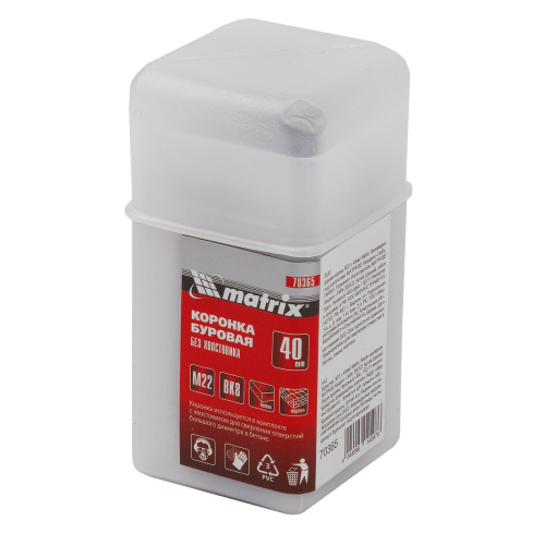 Буровая коронка, M22 х 40 мм Matrix купить в Москве с доставкой по всей России | ProtosMarket.ru