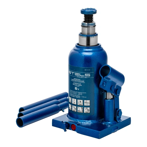 Домкрат гидравлический бутылочный телескопический, 6 т, H подъема 170-420 мм Stels по ценам производителя в Санкт-Петербурге с доставкой по всей России