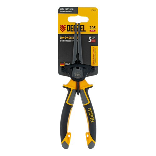 Длинногубцы прямые 205 мм, трехкомпонентные рукоятки Denzel купить в Москве с доставкой по всей России | ProtosMarket.ru