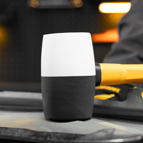 Киянка резиновая, 680 г, черно-белая, фибергласовая рукоятка c TPR покрытием Denzel купить в Москве с доставкой по всей России | ProtosMarket.ru