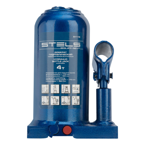 Домкрат гидравлический бутылочный телескопический, 4 т, H подъема 170-420 мм Stels по ценам производителя в Санкт-Петербурге с доставкой по всей России