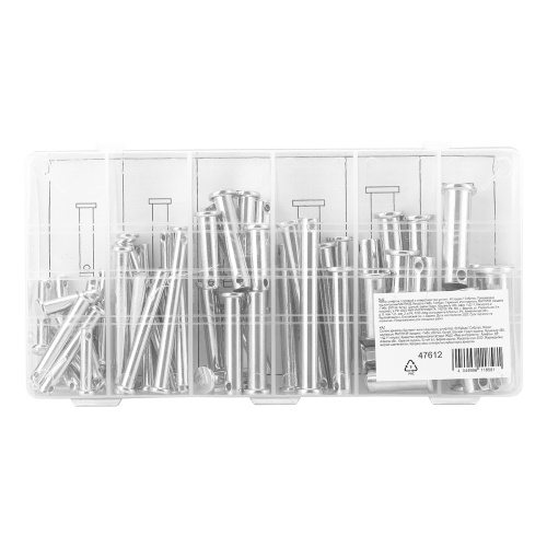 Набор штифтов с головкой и отверстием под шплинт, 60 предметов Сибртех купить в Москве с доставкой по всей России | ProtosMarket.ru